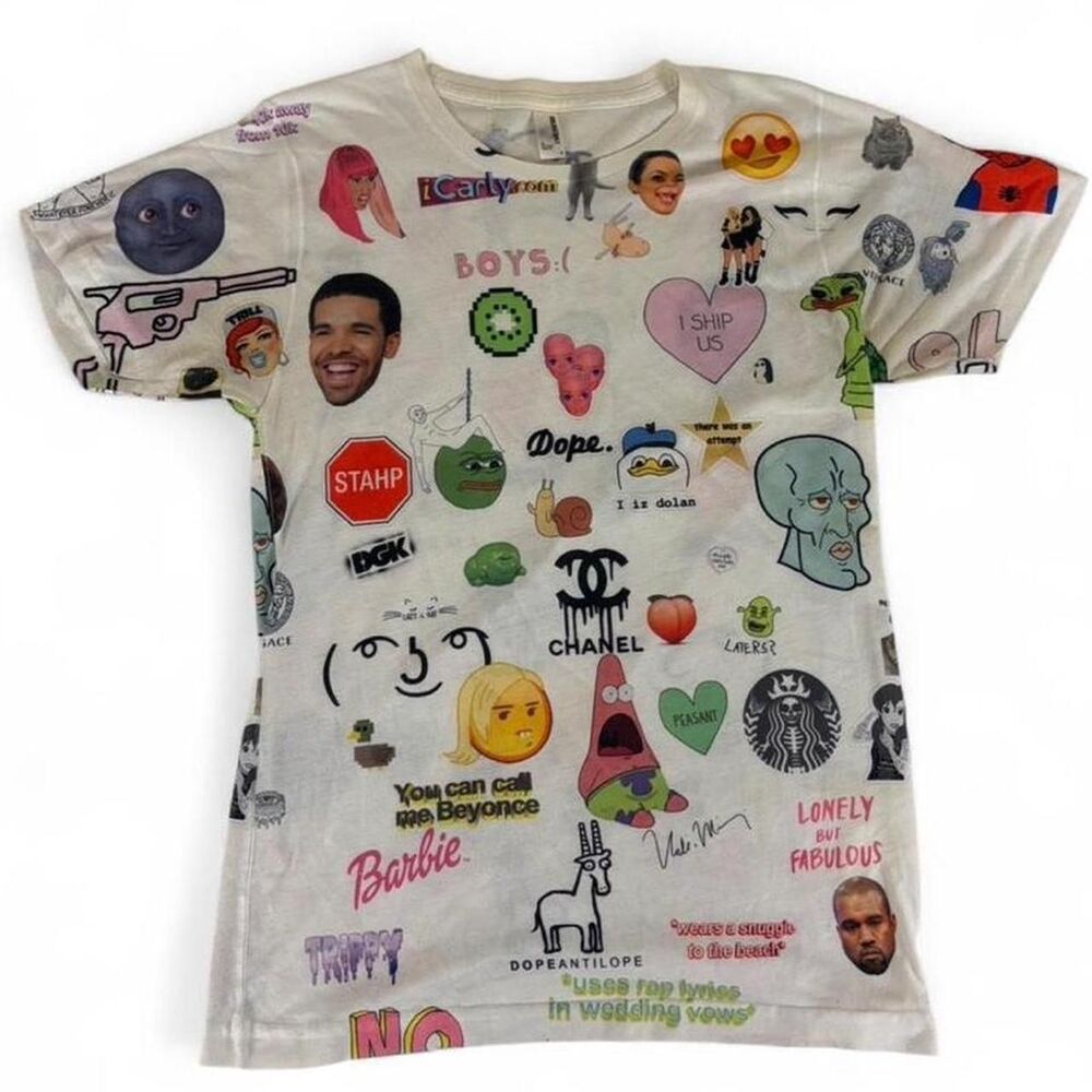early 2010s cringe meme American Apparel graphic tee